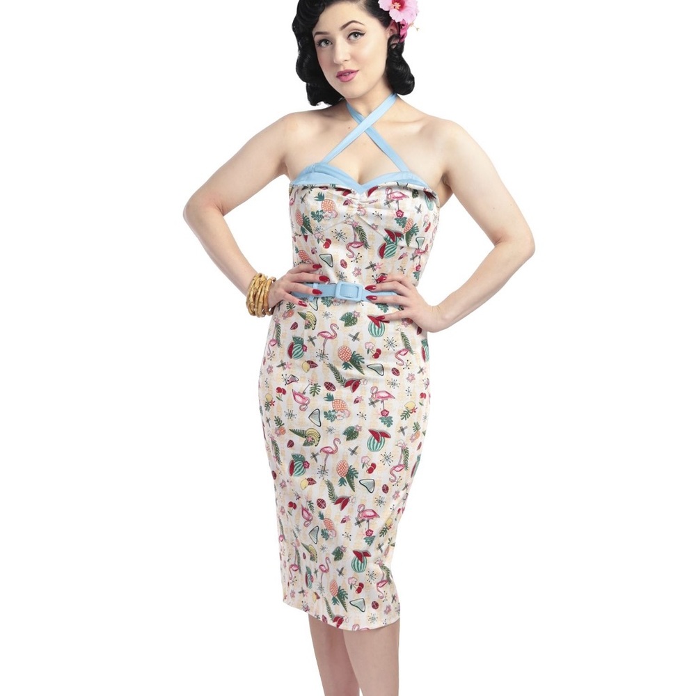 *SOLD* Atomic Flamingo Wiggle Dress